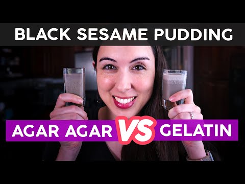 BLACK SESAME PUDDING - agar agar vs. gelatin!