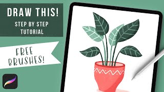 How To Draw a Potted Plant - Procreate Tutorial - Easy Beginner #tutorial #procreate #digitalart