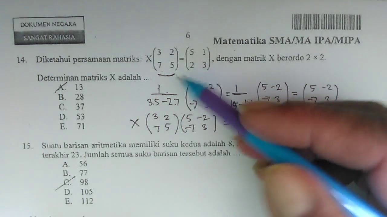 Soal Un Matematika Beserta Pembahasan 2017 Ips Youtube
