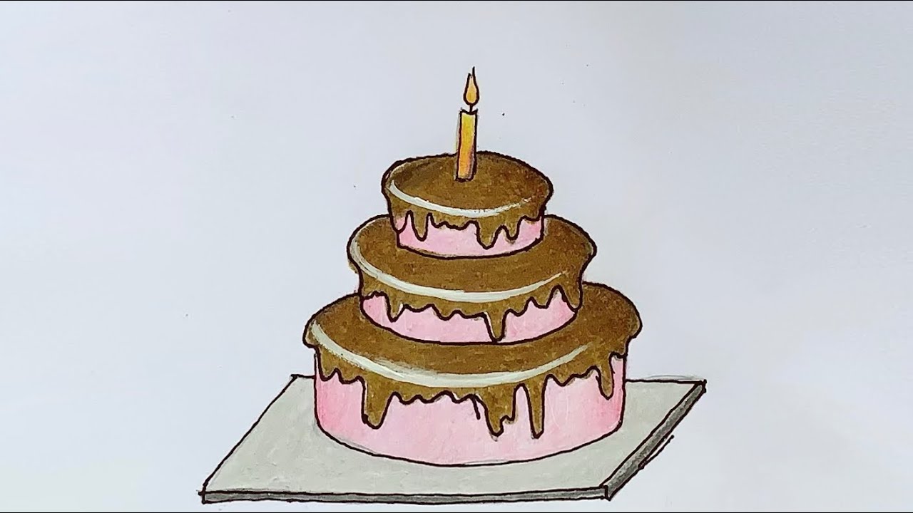 Cake Drawing easy with pencil  YouTube