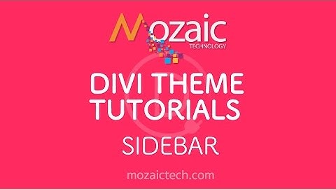Divi Visual Builder Tutorial - How to use the Sidebar Module
