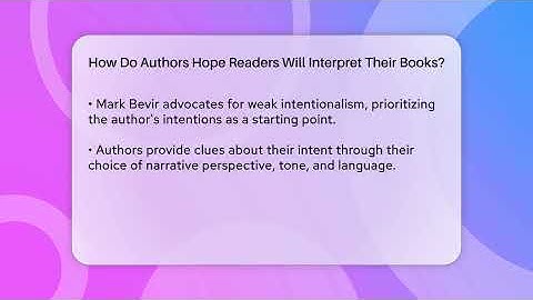 How Do Authors Hope Readers Will Interpret Their Books? - The Prose Path