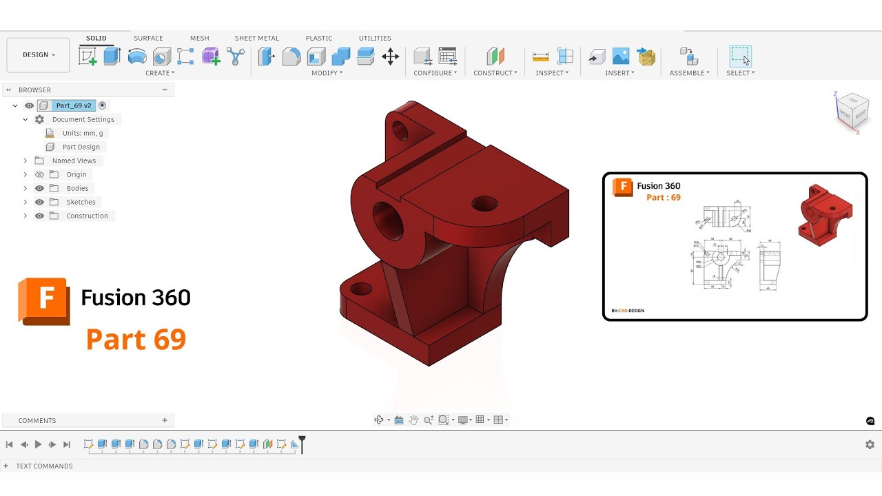 Fusion 360 tutorial 3D Modeling: Part 69 - YouTube