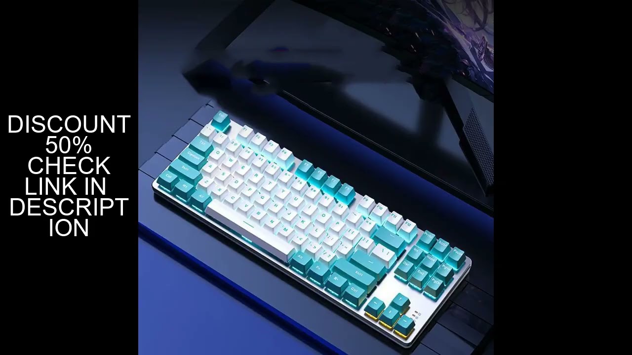 75% Mechanical Gaming Keyboard, Blue Backlit Compact Wired with 84 Keys for PC Laptop Windows Gaming