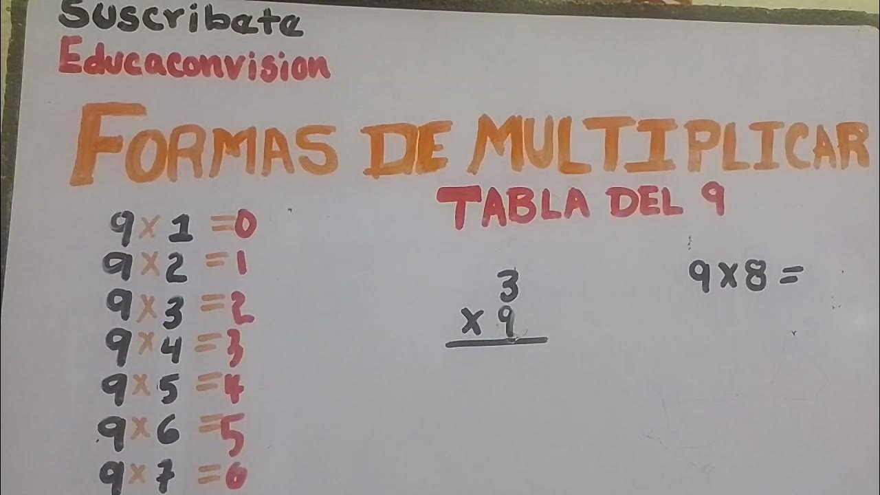 MULTIPLICACION TABLA DEL 9 DE MANERA SUPER FACIL. YouTube
