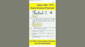 Nios Class-10th Home Science (216) Practical File II practical file कैसे बनाएं? nios practical file.