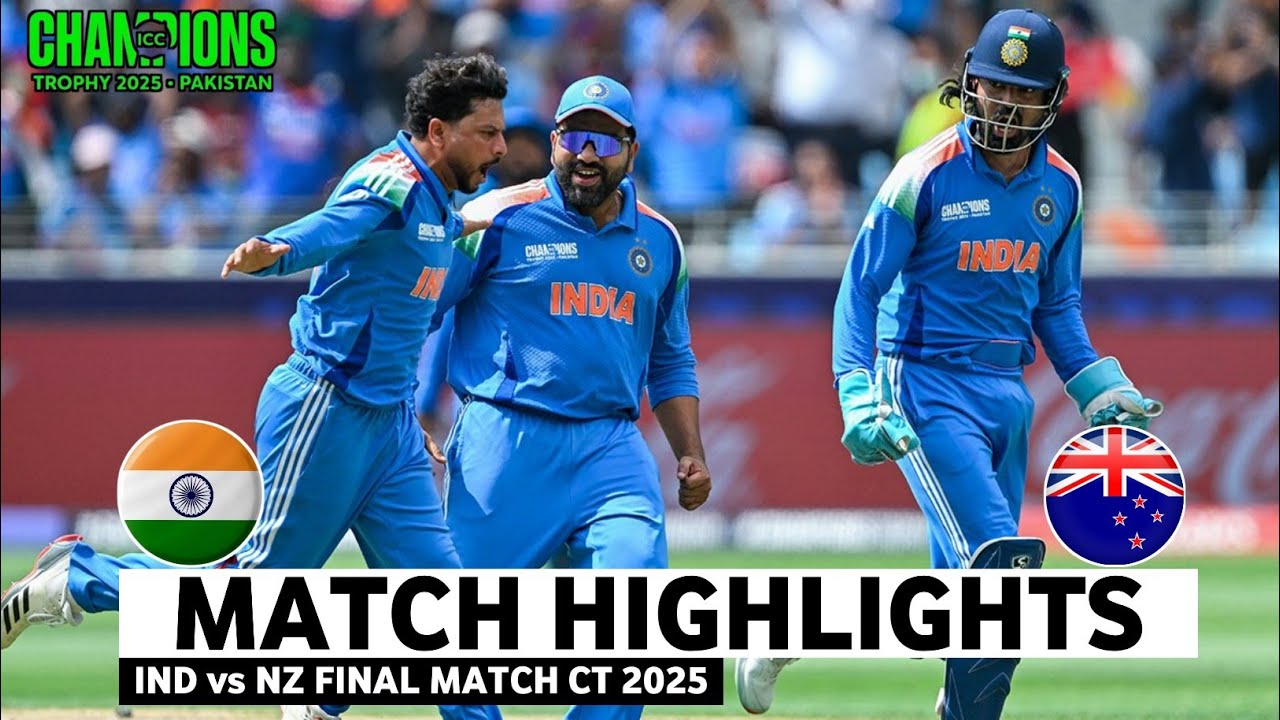 India vs New Zealand Champions Trophy 2025 Final Match Highlights | IND ...