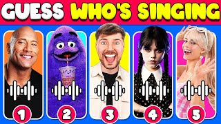 Guess Who's Singing 🎤🎙️🎶| The Rock, Grimace, Mr Beast, Wednesday Addams, Barbie screenshot 2