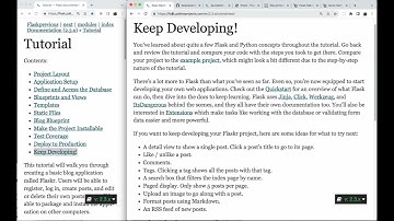 Flaskr Tutorial Reading - Part 11mov Keep Developing