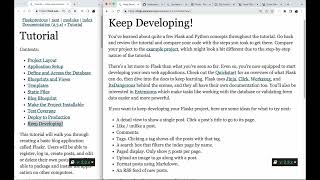 Flaskr Tutorial Reading - Part 11mov Keep Developing