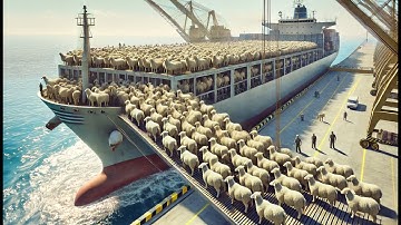 How Australia Farmers Transport 5,17 Millions Of Sheep Loaded Onto Large Ships?| Sheep Processing