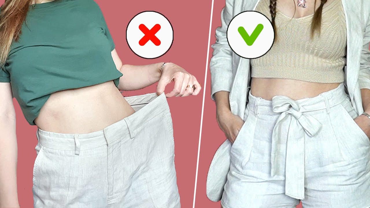 Come stringere i pantaloni in vita 🧵 idee per modificare vestiti - YouTube