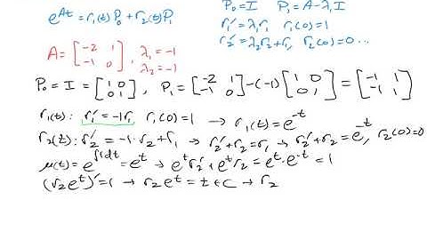 2x2 matrix exponential with Putzer algorithm