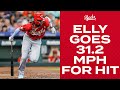 Elly de la cruz reaches 312 mph on infield single