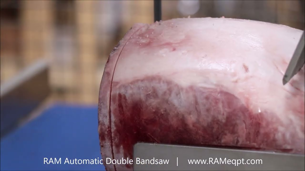 Stop Manual Bandsaw Injuries: ABS42 Automatic Bandsaw Demo for Frozen Meat