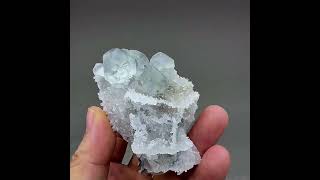 Video preview: Pale Blue-Core Fluorite with Quartz — Fujian, China | Natural Mineral Specimen