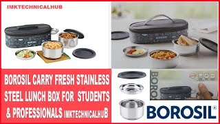 Borosil Carry Fresh Stainless Steel Lunch Box unboxing | For Students & Professionals screenshot 5