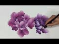 Double peony flowers demonstration painting in chinese art