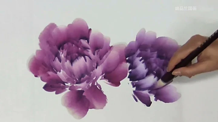 Double peony flowers demonstration painting in Chinese art - DayDayNews