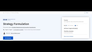 Strategy Formulation || Coursera answer with peer graded assignment