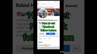 how to set follow button Facebook profile