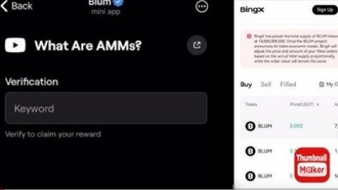 What Are AMMs? Blum new Video verification code | Blum Telegram bot | Blum new video code | #blum