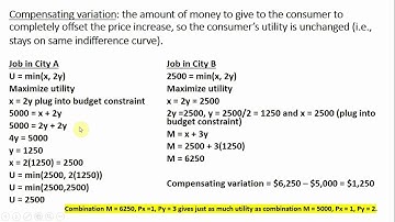 Consumer Welfare: Compensating Variation & Equivalent Variation