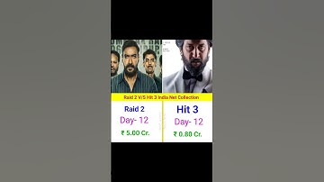 Raid 2 V/S Hit 3 India Net Collection Day- 12 || #raid2 #ajaydevgan #hit3 #nani #shorts