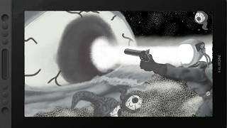 #drawing a Thumbnail for Empty Shell Project with #synthmetal and #synth [NO AI]