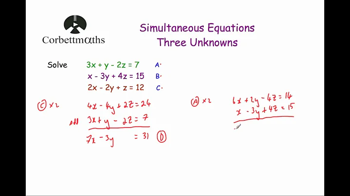 Simultaneous Equations with Three Unknowns