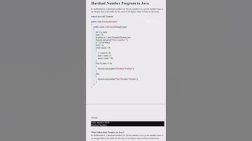 Harshad number (Niven number) program in java