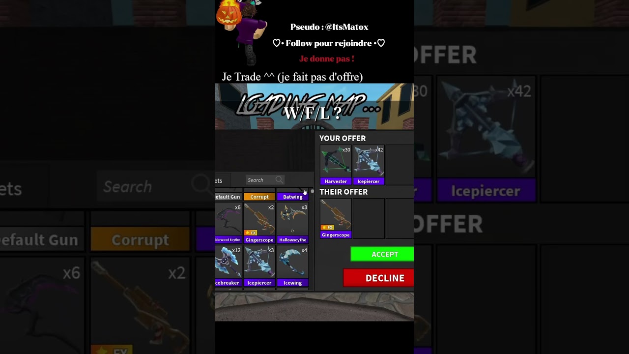 W/F/L ? | Gingerscope Trade | #roblox #mm2 #edit #fyp #viral