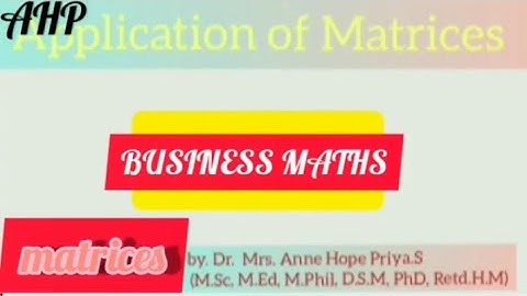 business maths | matrices
