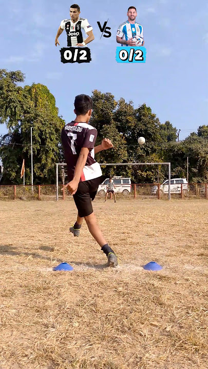Ronaldo Vs Messi ⚽ Football Goal Challenge 🥅 || #footballskillschallenge #soccercomparison