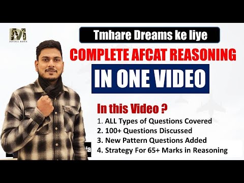 Complete Reasoning for AFCAT 2022 in One Video by Sahil Kumar | Defence Mania