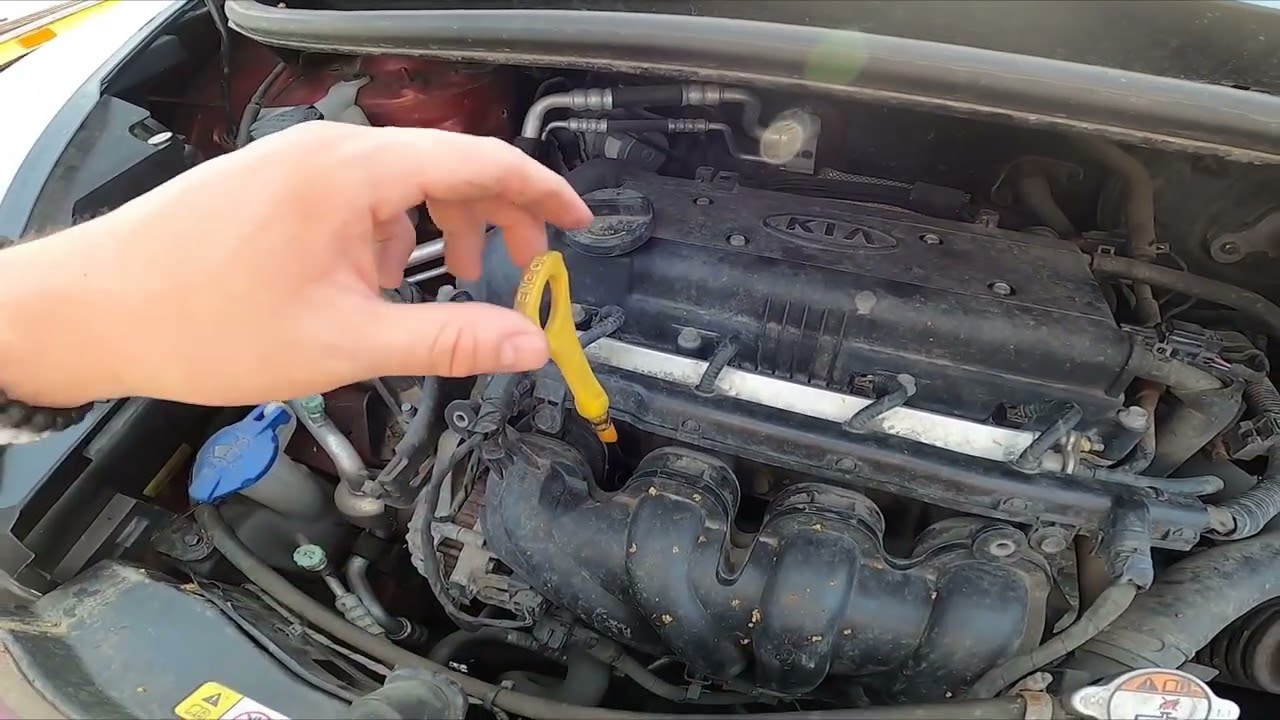 Wo befindet sich der Motorölmessstab beim Kia Venga (2009–2019)?