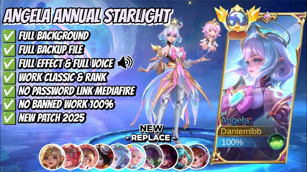 Script Skin Angela Annual Starlight - Avatar of Time No Password | Full Effect Voice | Patch Terbaru