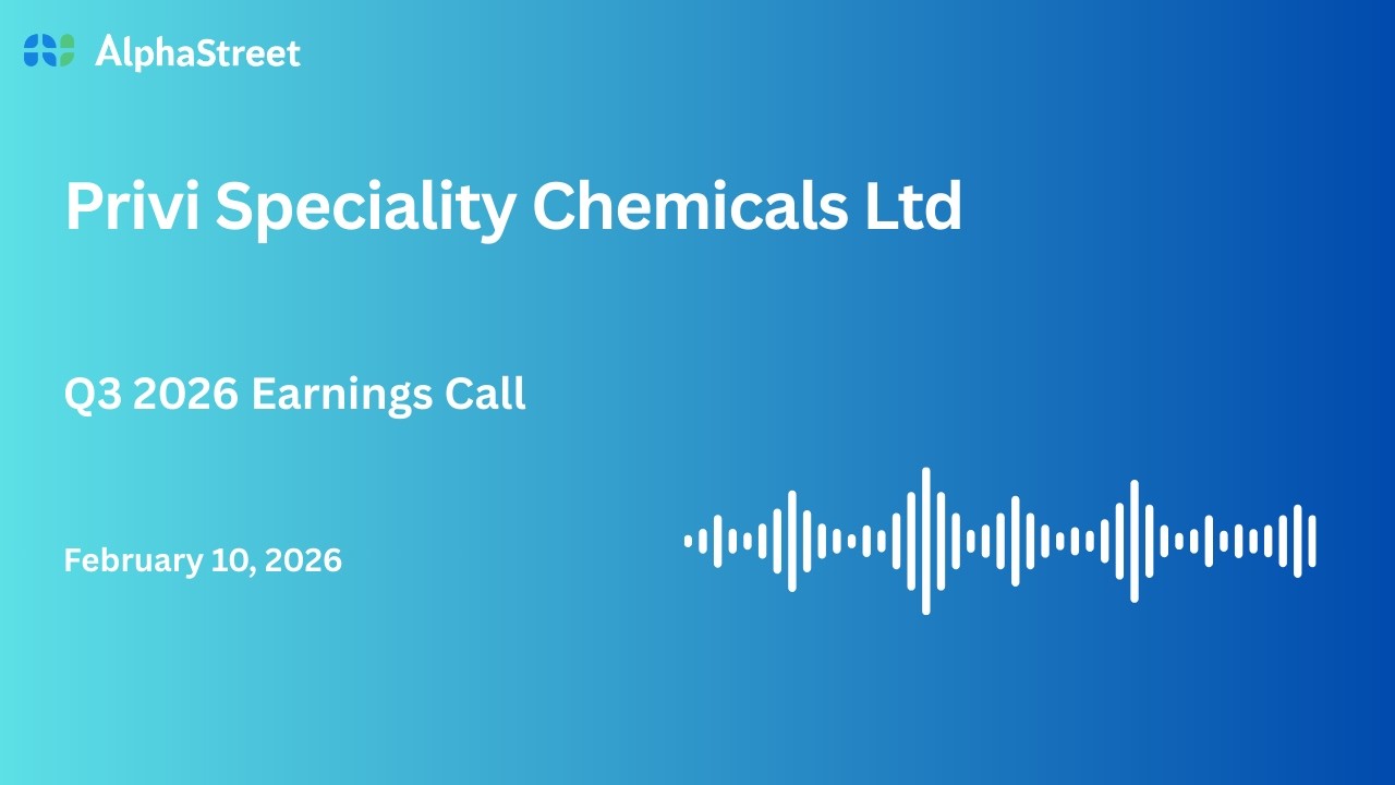 Privi Speciality Chemicals Ltd Q3 FY2025-26 Earnings Conference Call
