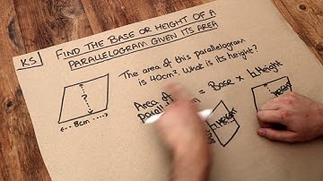 Key Skill - Find the base or height of a parallelogram given its area.
