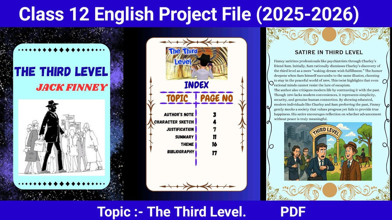 The Third Level | Class 12 English Project File 2025-26 | PDF # ...
