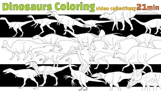 Dinosaur Coloring video collection4 combination |Learn dinosaur coloring |공룡색칠| digital coloring screenshot 2