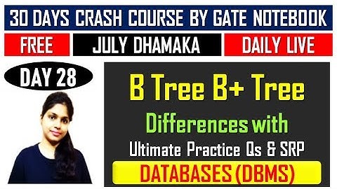 DAY 28 - B Tree & B+ Tree Differences with Practice Questions and SRP in Databases