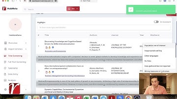3-6 How to do a systematic review or a meta-analysis with HubMeta: Using AI in screening articles