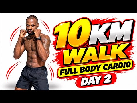 Video thumbnail: 🚶🔥 10KM Walking Workout at Home DAY 2 | Low Impact Cardio for Weight Loss | No Equipment