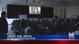 Risks and warning signs of dating violence seminar held at Springfield International Charter School screenshot 2