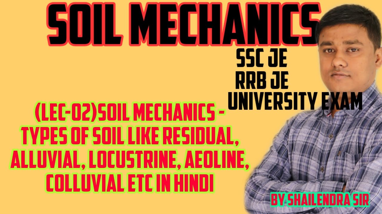 (Lec-02)Soil Mechanics L Types Of Soil Like Residual, Alluvial, Locustrine, Aeoline, Colluvial Etc