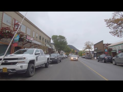 Driving to Williams Lake, BC, Canada. City - Cariboo Region of British Columbia.