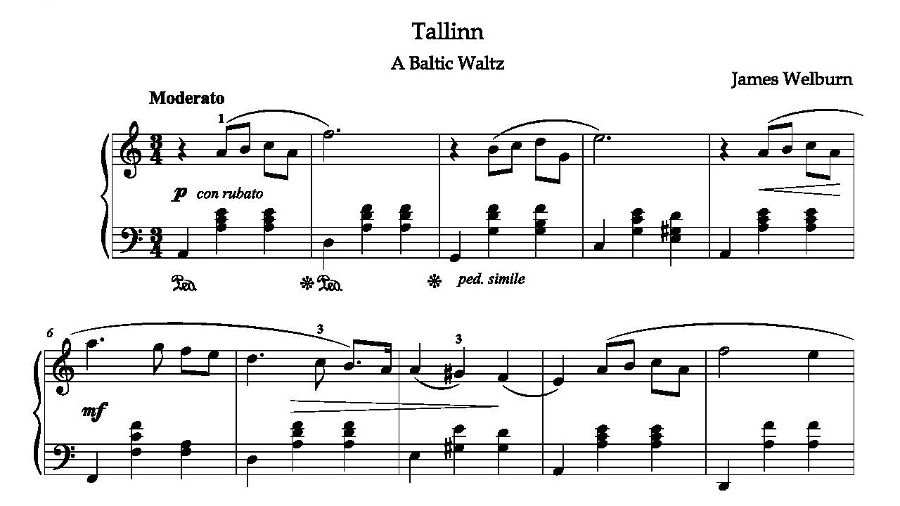 Tallinn / James Welburn / Sheet music video