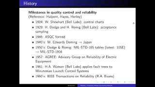 Reliability: History | Ch 1, Part 3