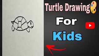 Turtle Drawing For Kids🎨//Simple Drawing #Youtubeshorts #Shortsvideo #Shorts